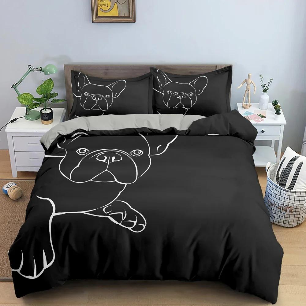 Cartoon Dog Duvet Cover Cute Pet Printed Bedding Set Comforter Covers Twin King Quilt Cover With Pillowcase Bedclothes