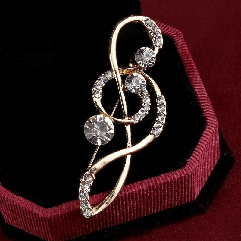 Korean Version Of The Small Fresh Beating Notes Pin Scarf Buckle Coat Accessories Temperament Flower Rhinestone Brooch Pin