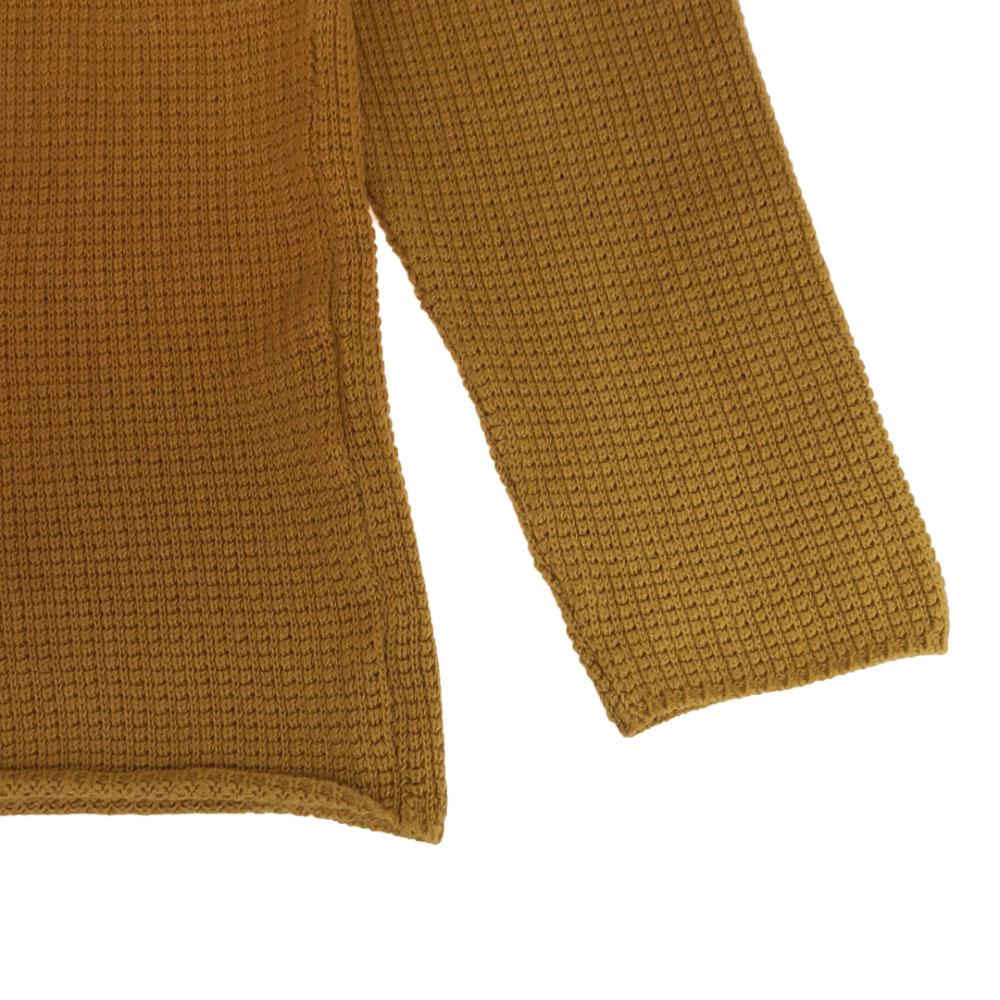 RADIALL Made In Japan Long Sleeve Lace Up Sweater M Yellow Cotton Knit Men's Used