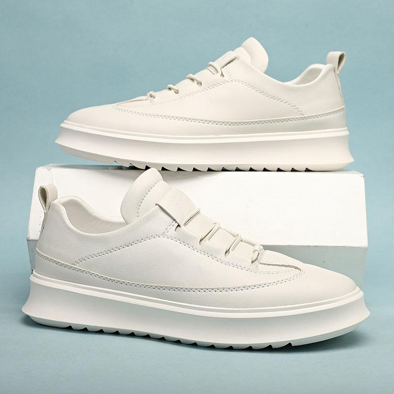 Fashion New Arrival Men's Thick Sole Sneakers Fashion Casual Fiber Leather Skateboard Footwear Versatile Male Tenis Masculino Trainers