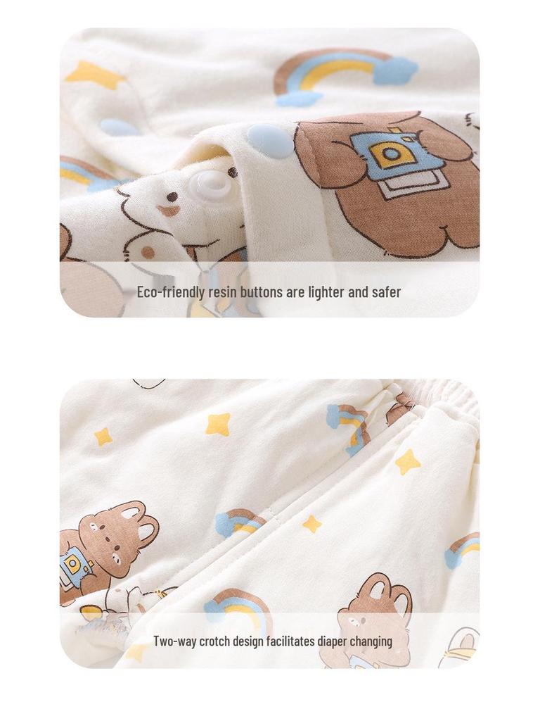 40g Baby Baumwollunterwäsche & Pyjama-Set - Hohe Taille, Bauchschutz, Herbst/Winter Wärme