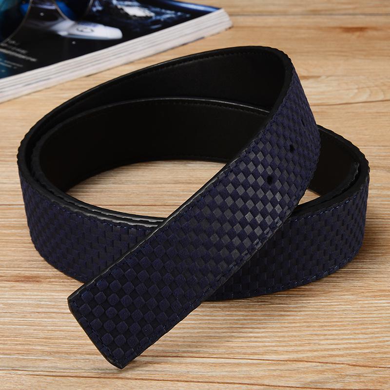 

Men s Genuine Leather Business Belt with Smooth Buckle - Versatile and Stylish, 3.8cm Waist Belt 105 cm синий