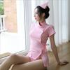 Sexy Lingerie Female Sexy Uniform Cute Pink Nurse Costume Rhinestone Lace Up Seduction Nightclub Professional Roles Play