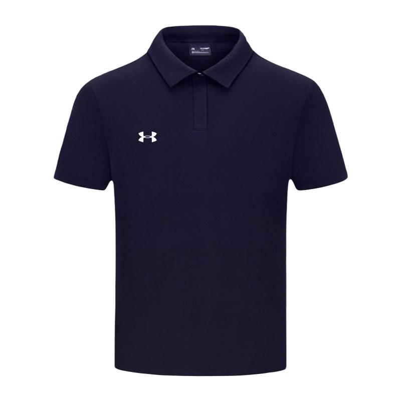 Under Armour Solid Color Simple Logo Breathable Quick-Dry Comfortable Short Sleeve Polo Shirt Unisex Polo Shirts Navy-Blue 25500504-409