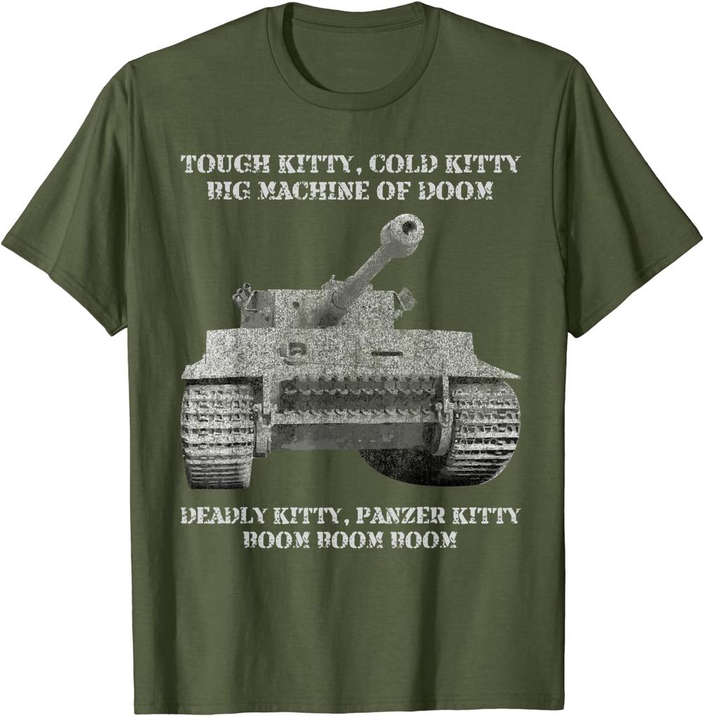 Tiger Panzer Tank Meme Tough Kitty Cold Kitty Gift  Unisex TShirt  Cotton Casual  ONeck  T Shirts
