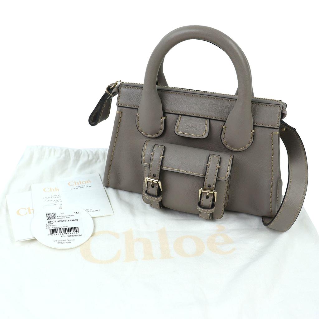 Excellent Chloe Shoulder Bag EDITH MINI BAG 2WAY handbag gray CHC21WS451F43053 Used