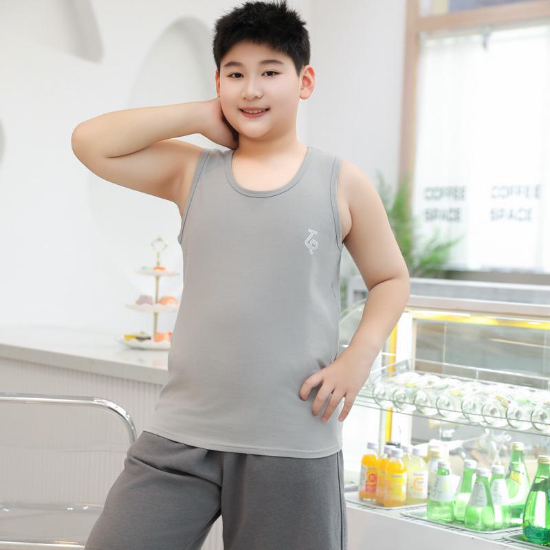 Plus Size Boys' Cotton Sleeveless Vest - Summer Undershirt