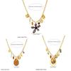 Gold Tone Multi Pendant Necklace Multi Charms Boho Jewelry Statement Chain Necklace  Daily Wear