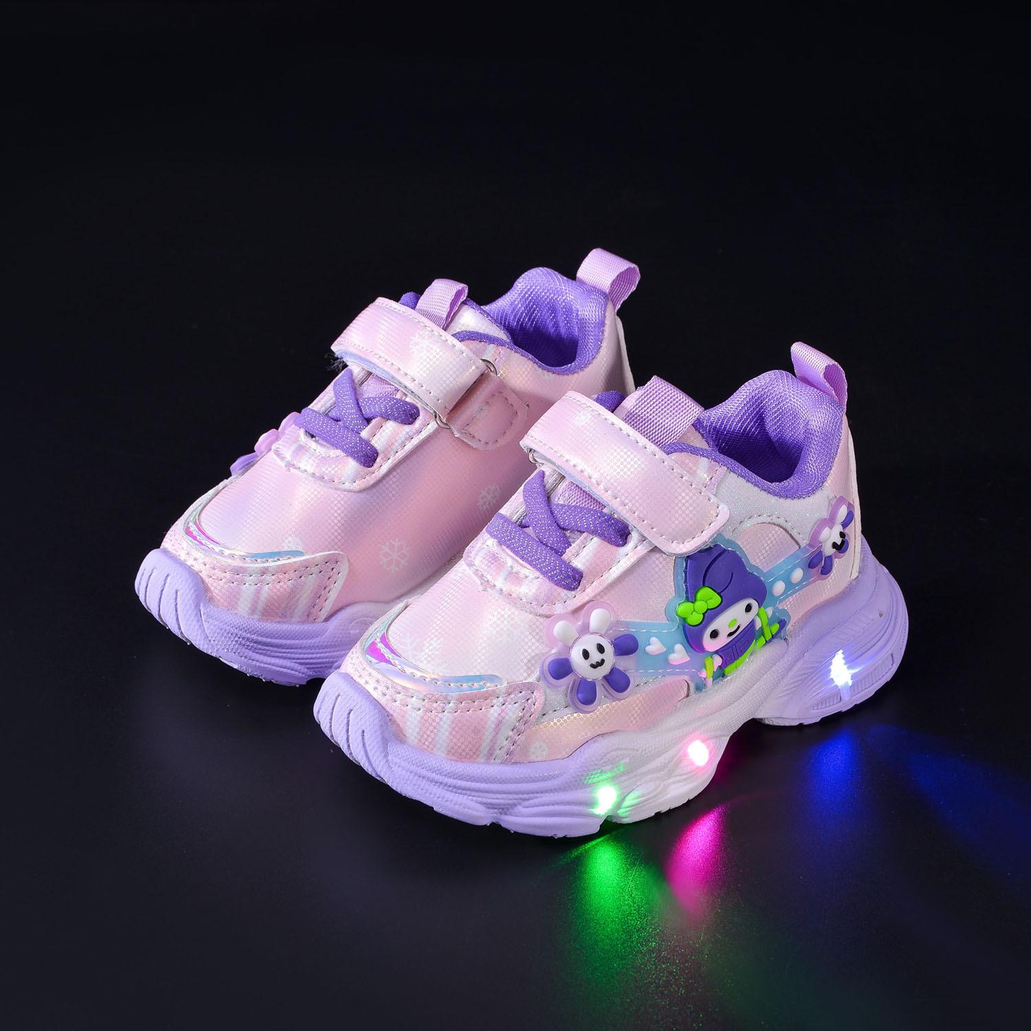

Дитяче повсякденне спортивне взуття для дівчаток, світлодіодне миготливе взуття з м якою підошвою 24 фіолетовий