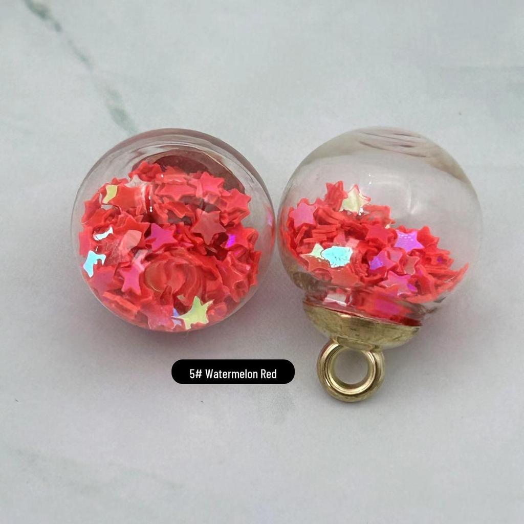 Glass Round Ball Star Sequin Pendant Earrings & Keychain Accessories