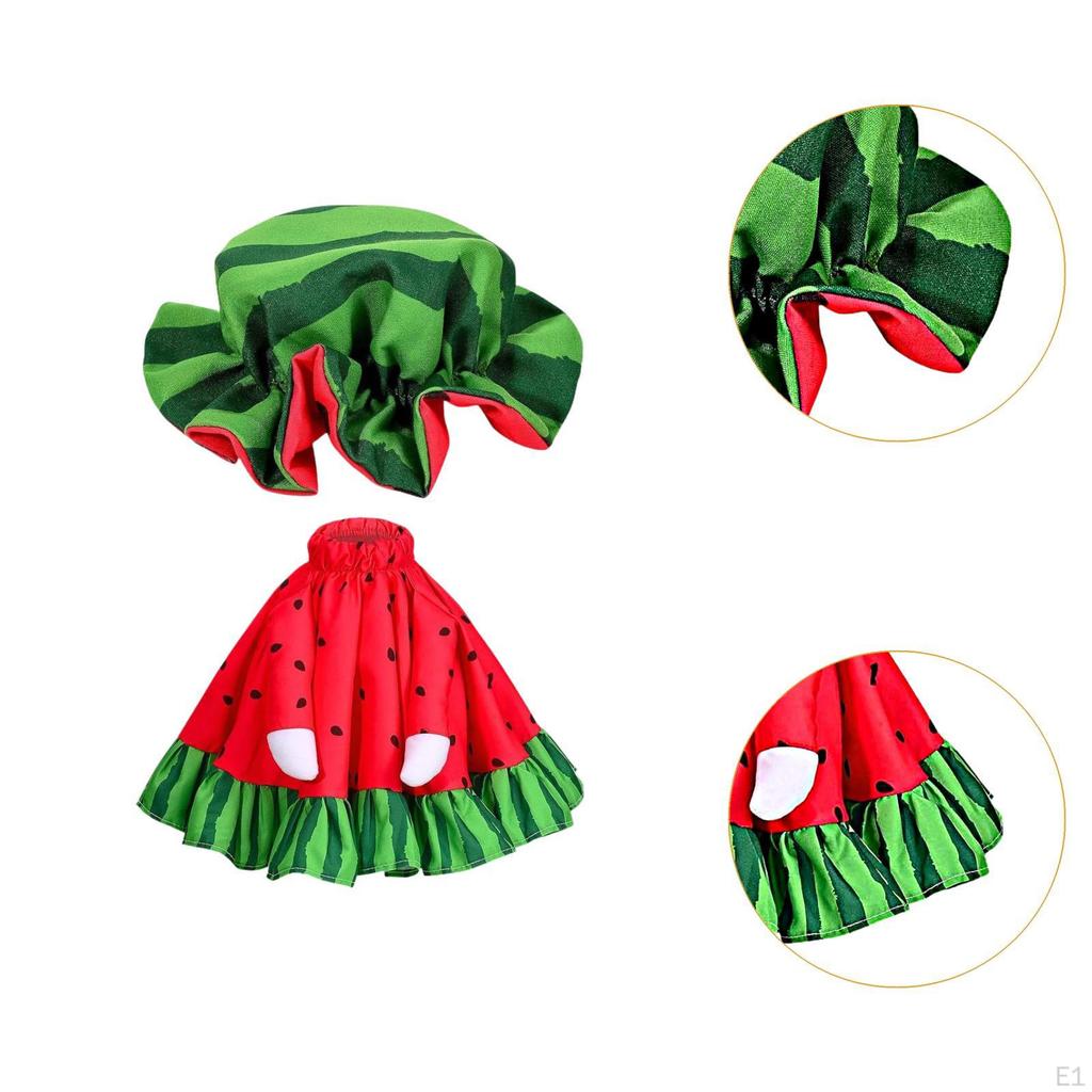 Porch Goose Outfits Summer Outdoor Decoration Watermelon Dress Fits 23" Cement Statue for