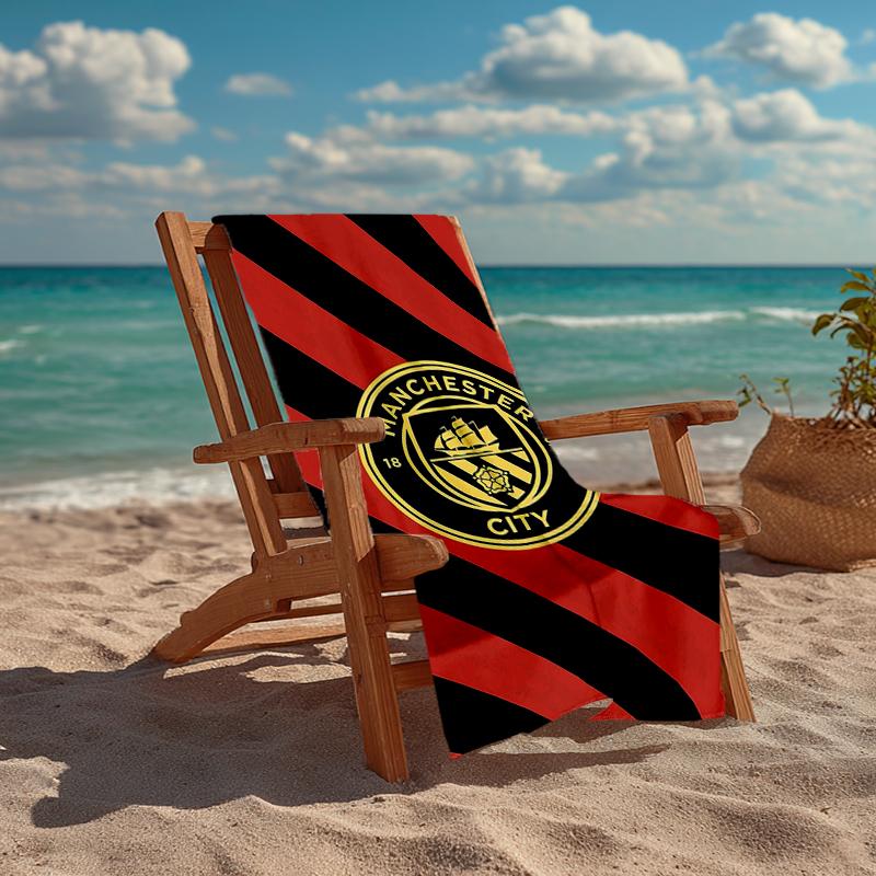 Ultra-Soft Beach Towel with Manchester City Theme,Ideal for Pool - Camping, Diving - Perfect Travel Essential, Vibrant Beach Towel.