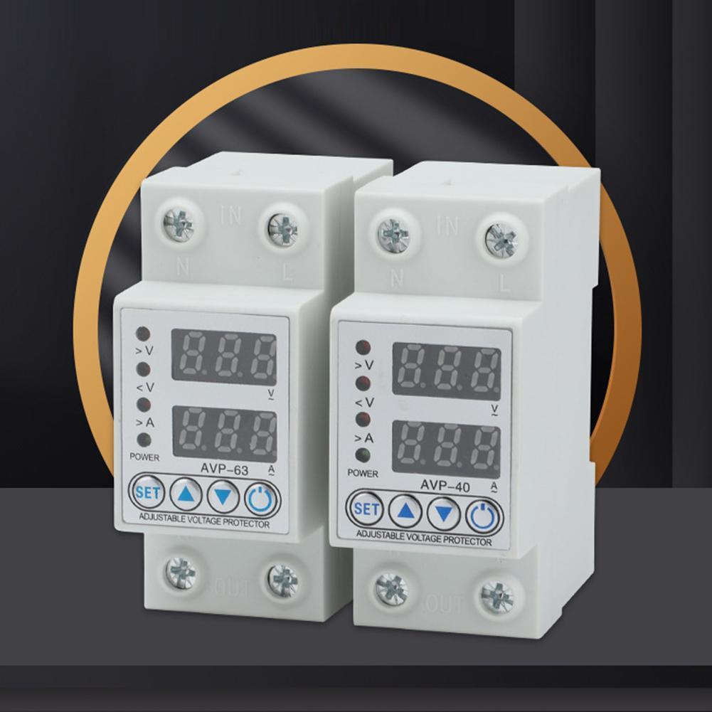 220V 40/63A Adjustable Over Under Voltage Protective Device Over Current Protection Limit Adjust Voltage Relay Ammeter Voltmeter