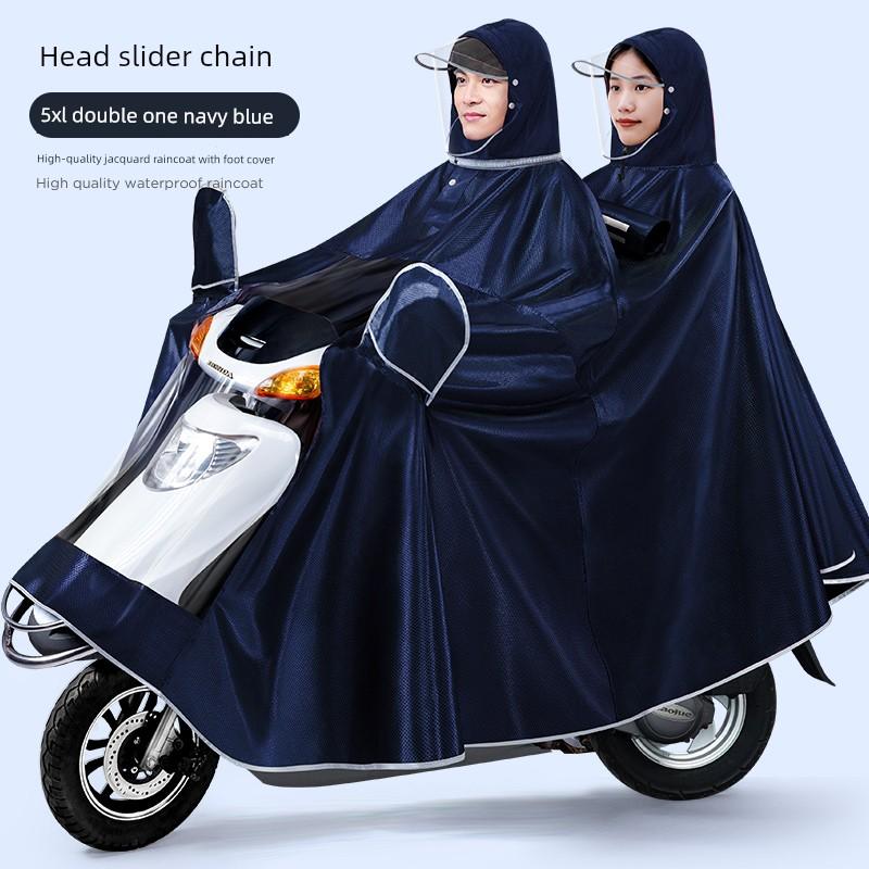 Raincoat for Electric Scooters and Motorcycles, Men's 2022 New Long Model, Full-Body Storm-Proof, Women's Double-Person Electric Bike Rain Poncho