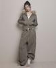 AWOSWEIB Woven Waist Sweat Pants - Khaki Brown
