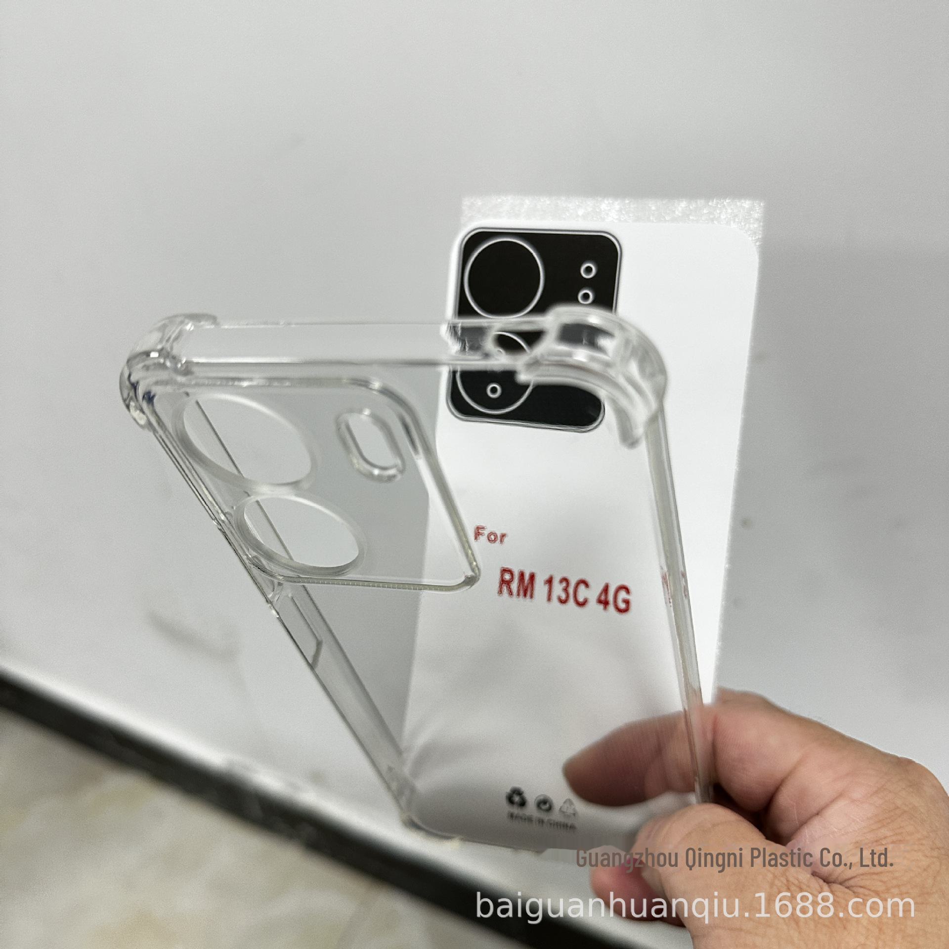 

Redmi 13C Lanyard Transparent TPU Anti-Fall Mobile Phone Case - Air Bag Protective Cover for Export Redmi 13C-4G прозрачный