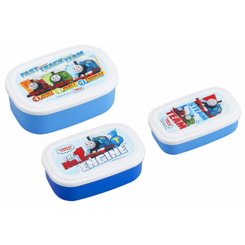 OSK Thomas the Tank Engine Lunch Box, Set of 3 Self-Sealing Containers (180ml/300ml/480ml), Compact Storage, Nesting Design, Made In Japan, SP-31