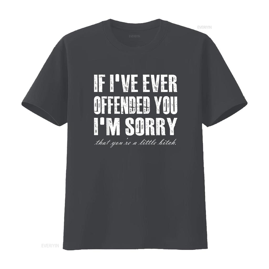 If I Ever Offended You m Sorry re A Little Funny Quote T Shirt vintage Washed Stretched Casual Slightly fashion homme