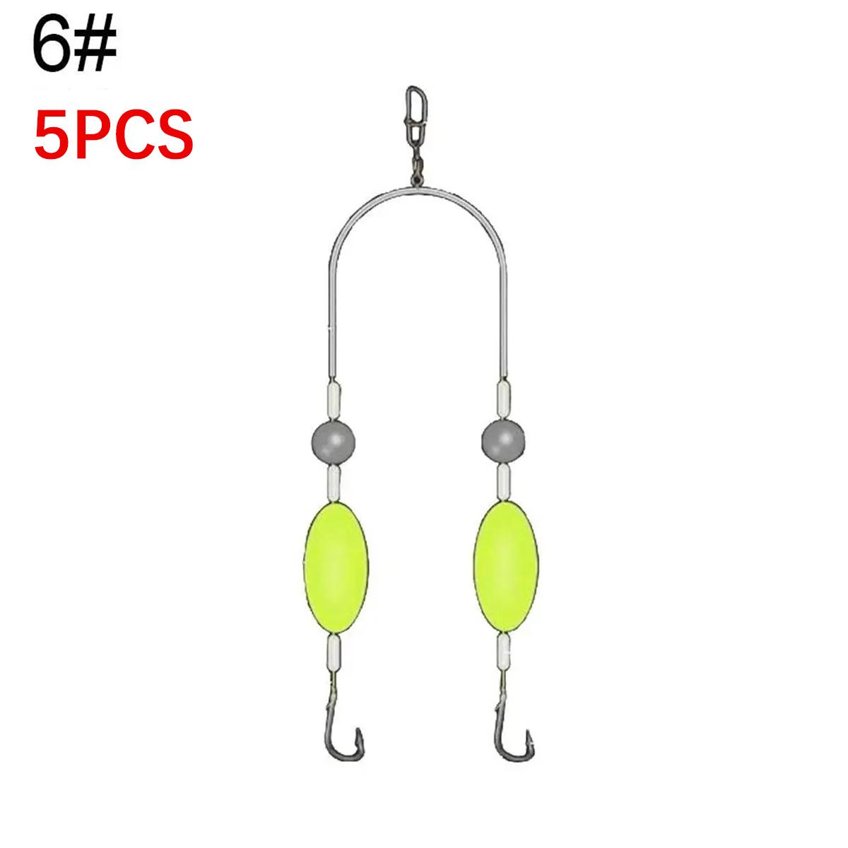 

5 шт. двойные обратные крючки рыболовная оснастка плавный литье анти-запутывание устойчивый к зацепам раздельный крючок оснастка пресноводная соленая вода джиггинг рыболовные принадлежности 5PCS-#6