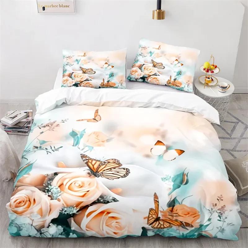 Butterfly Duvet Cover Wild Animal Bedding Set Microfiber Comforter Cover Full Queen King For Girls Teens Adult Room Dorm Decor