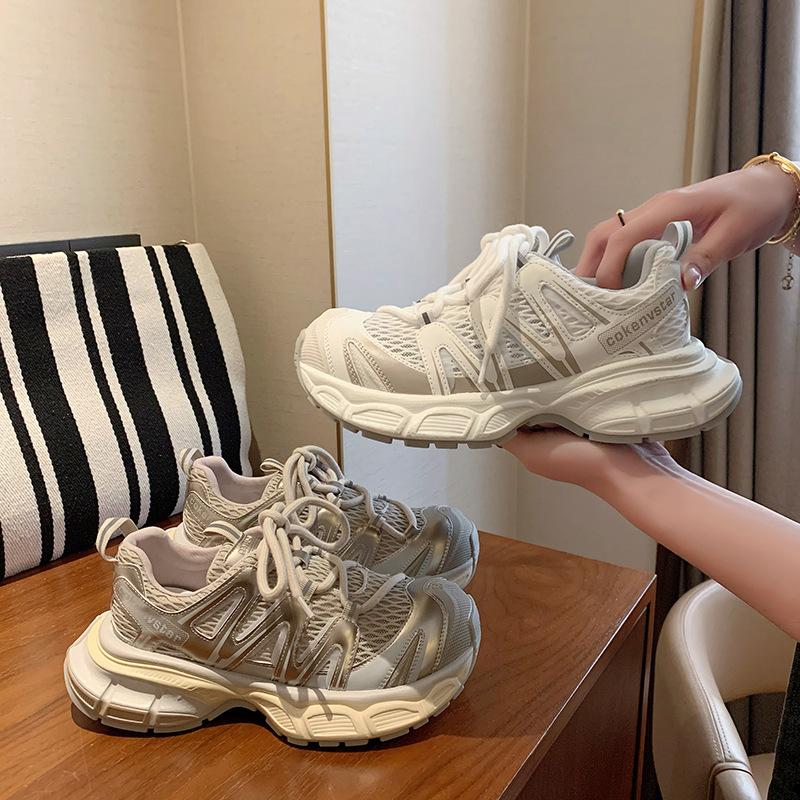 Soft leather platform fried street dad shoes women's 2025 summer new women's shoes versatile sports shoes casual shoes board shoes women