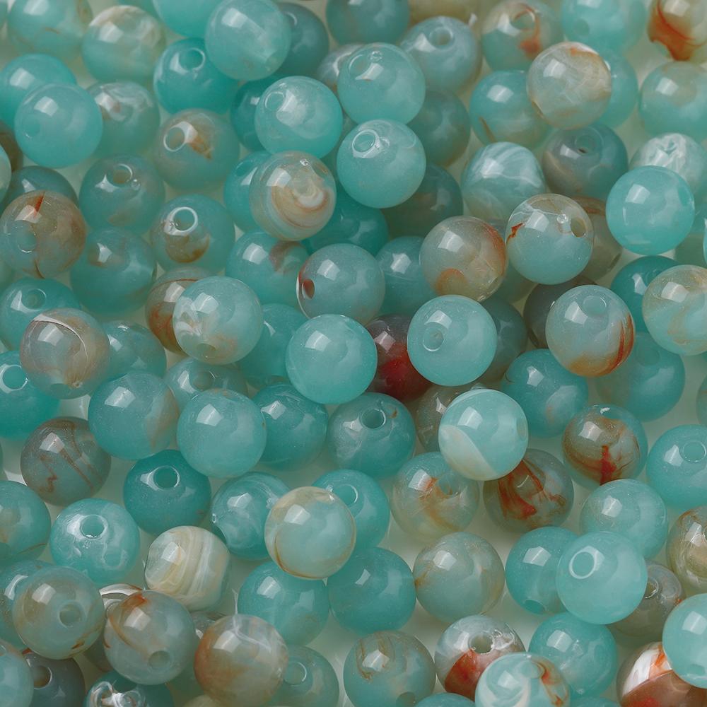 20pcs/Lots Acrylic Imitation Stone Round Beads Spacer Loose Beads for DIY Earrings Necklaces Bracelets Jewelry Making Supplies