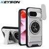 KEYSION Magnetic Phone Case for Google Pixel 9 10 Pro XL 10 9 Pro Slide Camera Protection Upright Stand 360°Ring Shockproof Cover