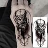 1 Sheet Scary Skull Grim Reaper Temporary Tattoos For Men Women Hand Arm Forearm, Realistic Fake Tattoo Sticker Halloween Tatoos