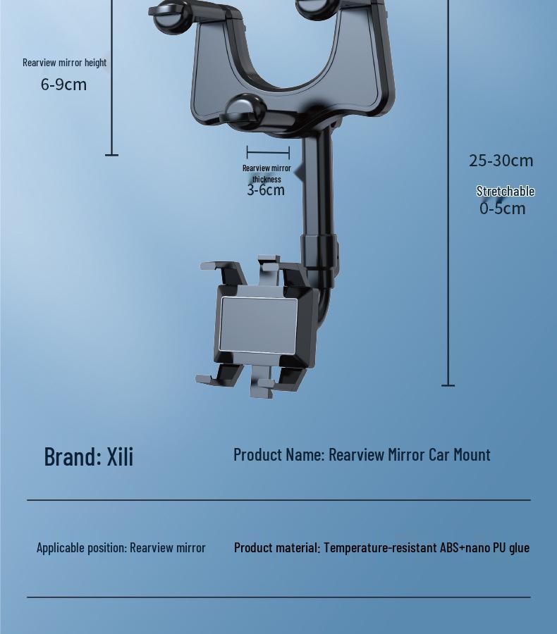 360° Multifunctional AR Navigation Car Phone Holder for Rearview Mirror