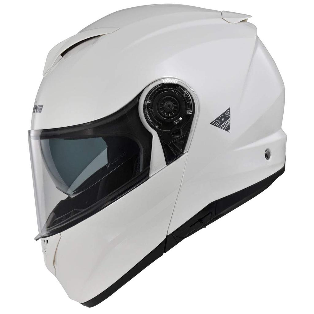 KOMINE Motorcycle FL System Helmet Pearl White L UV Protection Shield High Strength ABS Shell Inner Visor Full Face Magnetic Buckle HK-171