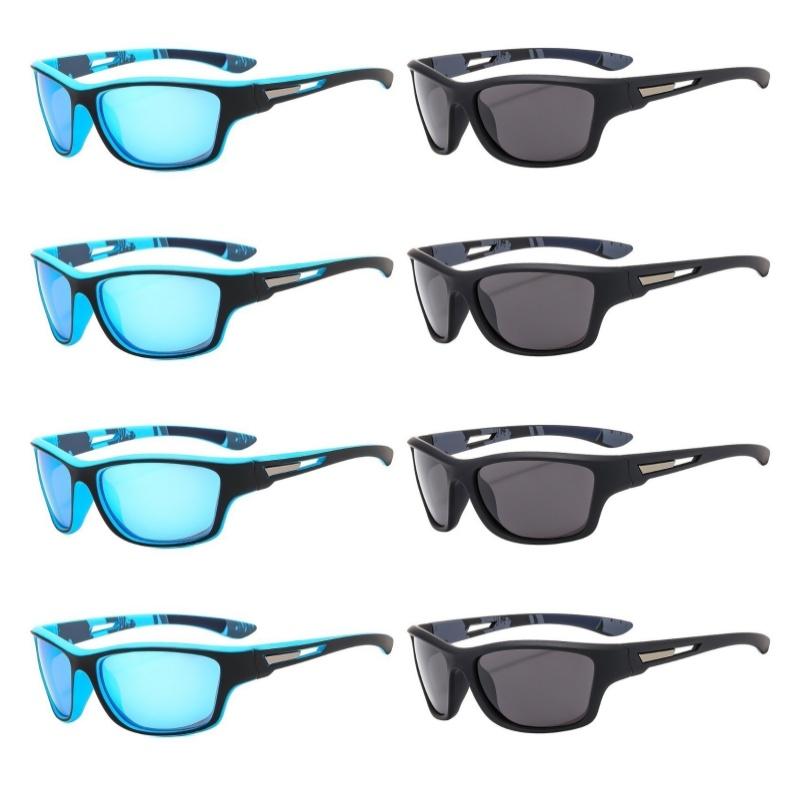8pcs Fashion Square Men's Super Cool Glasses Trendy Style Ultra Eye-Catching Comfortable Wear Essential Accessory
