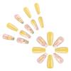 Square Press On Nails Flower Fake Nails Stick On Nails In 12 Sizes 24 Pcs French Nails Tips for DIY Nail Art Decorations