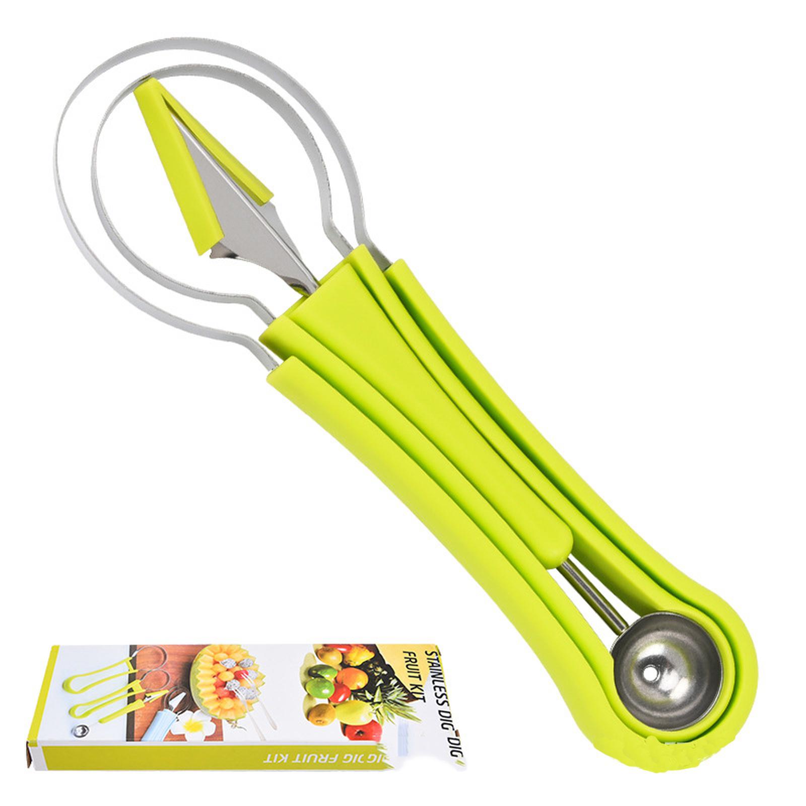 

Stainless Steel Fruit Tool Set Melon Baller Digging Scoop Fruit Carving Knife Splitter one size
