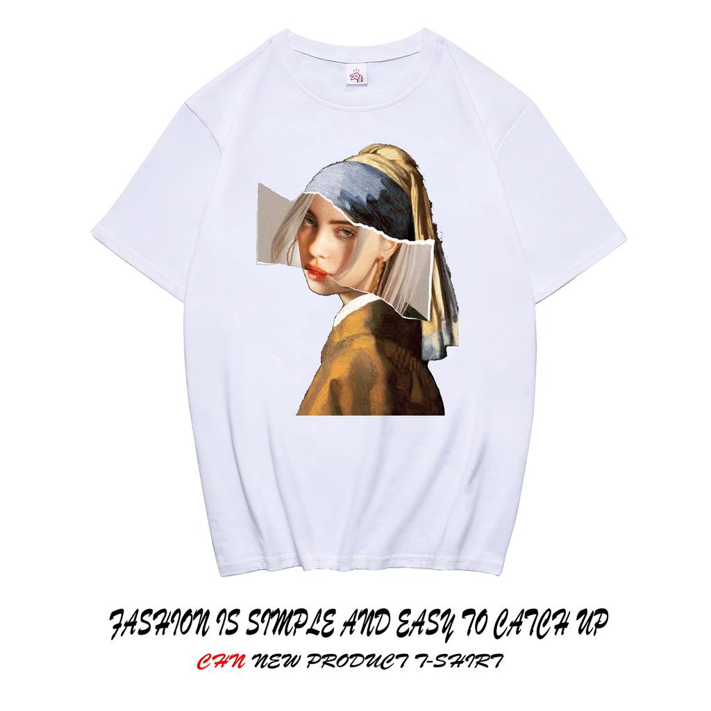 Billie Eilish Çevre Birimleri Grafik Baskılı Kısa Kollu Gömlek Erkek Kadın Bol Günlük Üstler Oversize Pamuklu Sokak Giyimi Y2K Tarzı Tişört