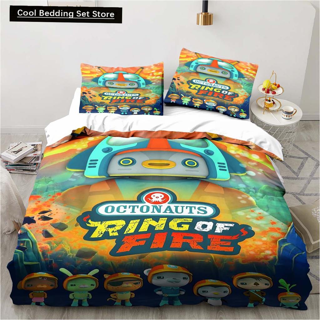 New 3D Cartoon Octonauts 2/3PCS Bedding Set Bedroom Single Double Bed King Size Quilt Cover And Pillowcase Kid's Birthday Gift