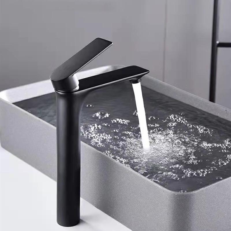 Brass Water Plating Gray Bathroom Sink Faucet Single Handle Brushed Gold Deck Mounted Wash Basin Tap Hot And Cold Mixer