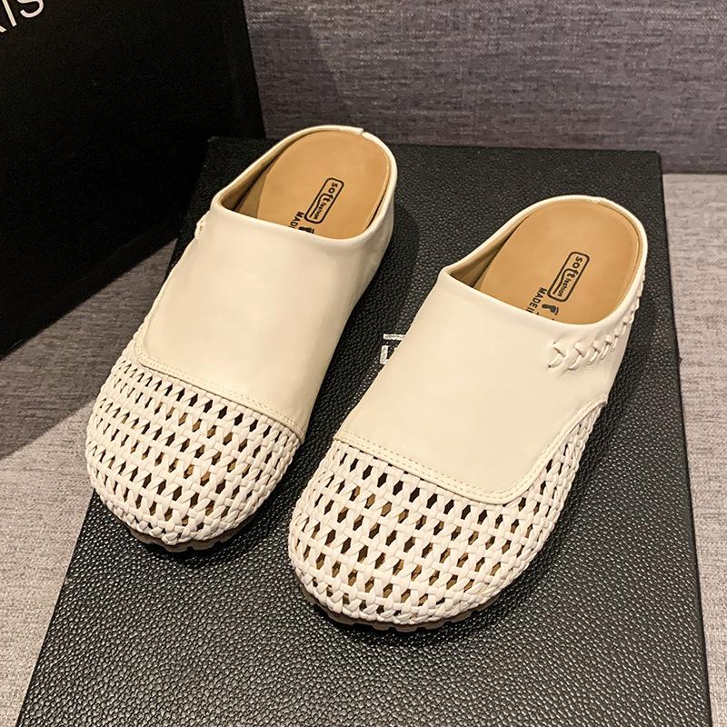 Hollow Hole Wear Inside and Outside Casual Woven Fashion Roman Shoes Soft Sole Summer Breathable Height Fashion Cool Slippers Women
