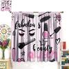 Fashion Makeup Curtains Pink Theme Lipstick Perfume Girl Makeup Blackout Window Treatment for Kids Girl Bedroom Cloakroom Decor