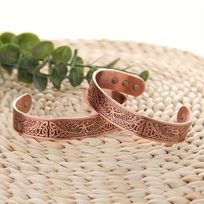 Men's Magnetic Bracelet Vintage Retro European and American Style Open Bracelet Women's Arthritis Bracelet