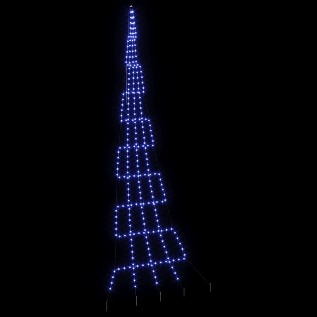 LED Christmas Tree with Ground Spikes Blue 511 cm Metal