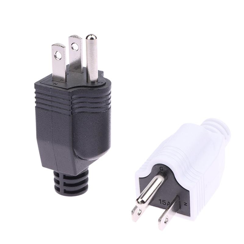 Us American 3 Pin 5-15P Ac Electrical Power Male Plug Adaptor Adapter Wire Rewireable Extension Cord Connector
