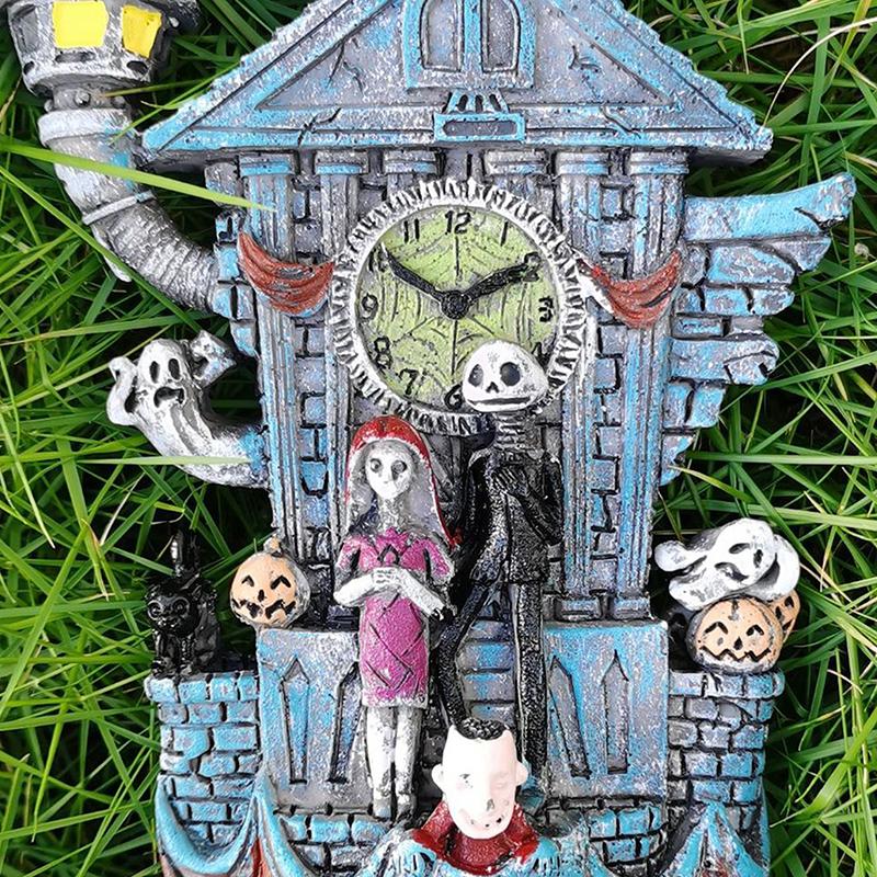 Halloween Forest House Clock Synthetic Resin Halloween Cuckoo Clock for Halloween Party Decoration