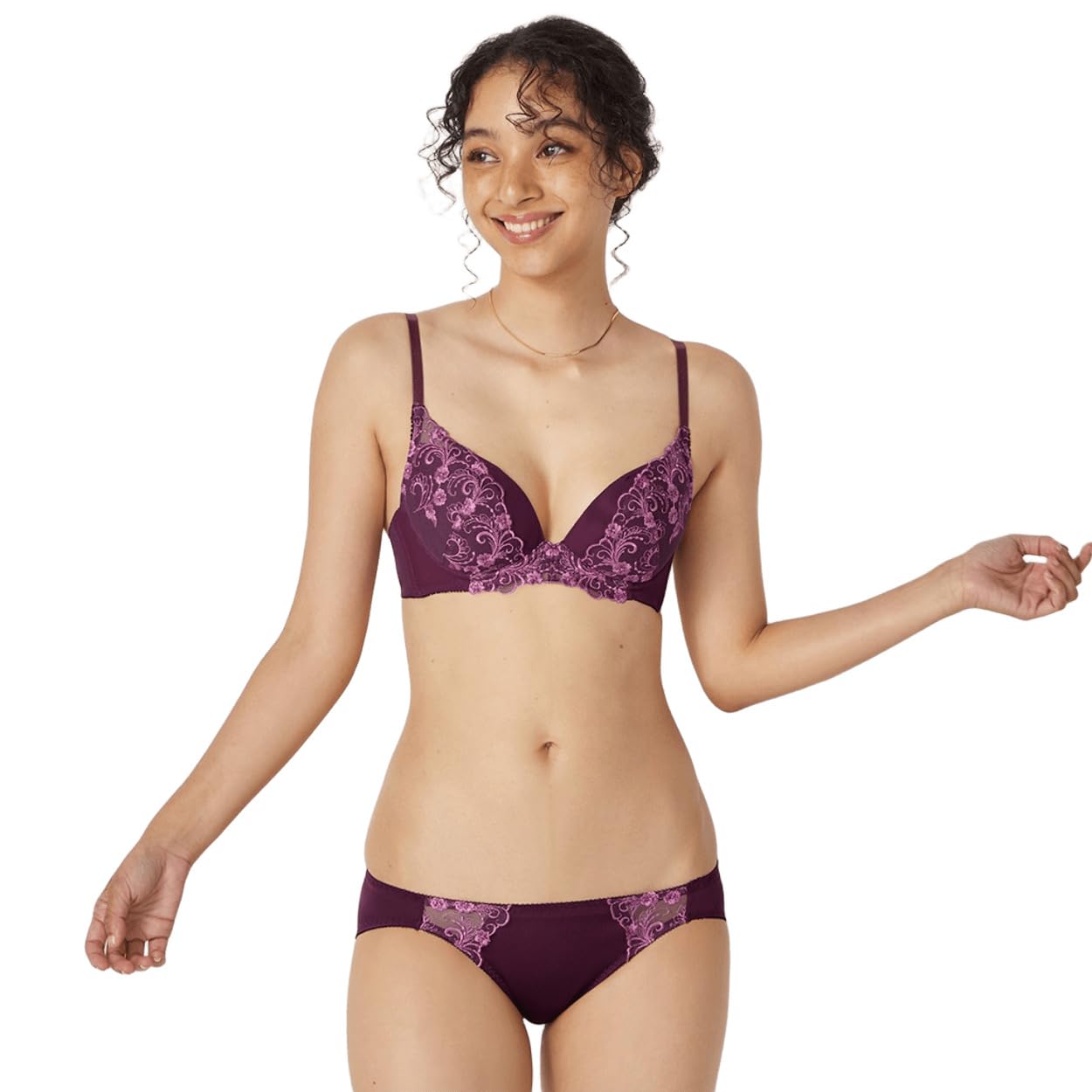 

AMOSTYLE BY Triumph Daily AMOTYLE Трусики Классические M006 Размер C75M Пуш-ап и Комплект, Цветочный, (красный),