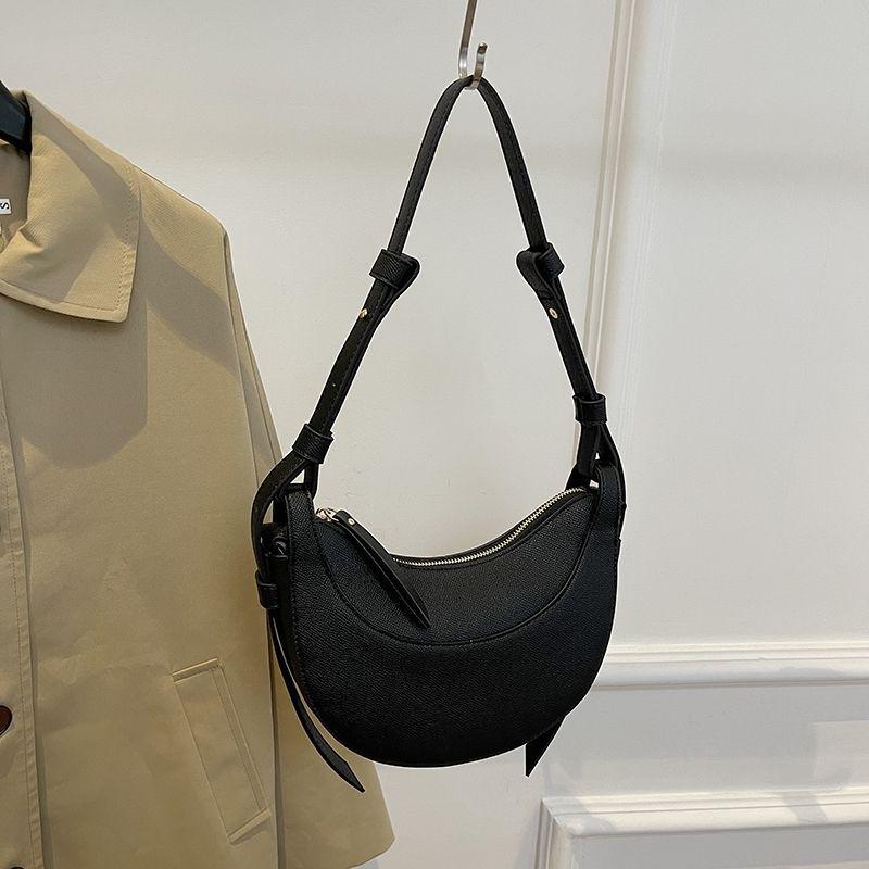 Women's French Niche Half-Moon Saddle Bag - Crescent Underarm and Crossbody, Ideal for Work and Commute