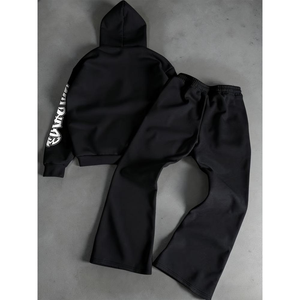 Fashionable Men's Outdoor Suit, Youth Casual Pullover, Spring and Autumn Long Sleeved Sportswear Set, Casual Classic Cool Street Style