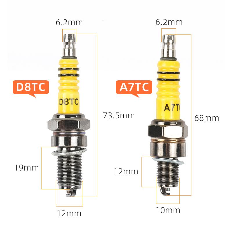 Three-wheel motorcycle ATDC D8TC spark plug, suitable for 125/150 engine ignition plugs as a universal accessory.