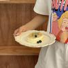 Vintage Reliefspitze Keramikteller Französischer Stil Dessert Westliche Gerichte Täglicher Haushalt Kuchen Pasta Salat Teller