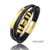 Stainless Steel Braided Leather Bracelet for Men Women Gifts Leather Wrist Band Cuff Bangle Bracelet Magnet Clasp