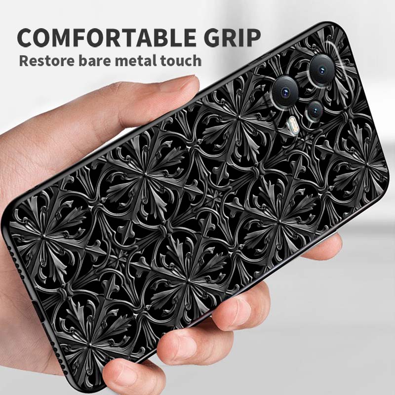 Black carved woven texture For Xiaomi Redmi Note 15 14 13 12 12S 11E 11 11S Pro Plus 4G 5G Black Soft TPU Phone Case