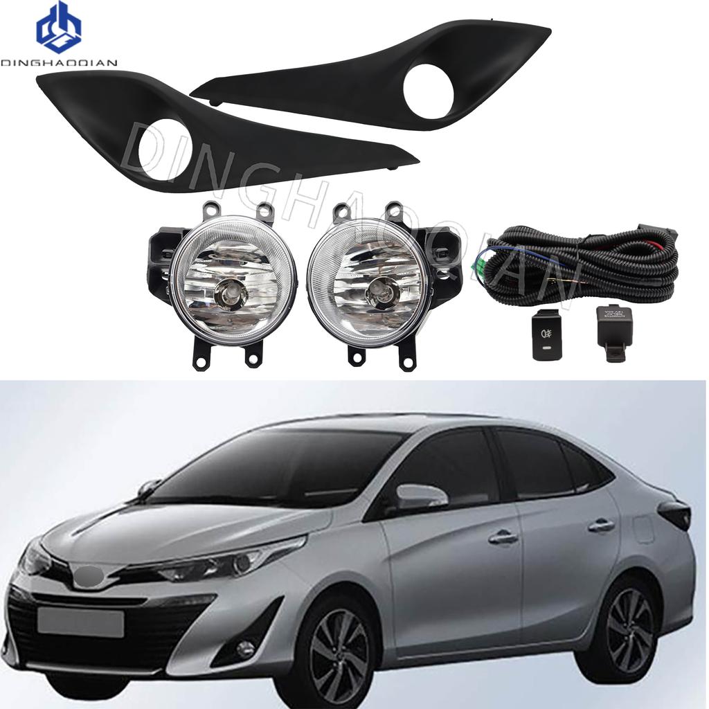 1 set Fog Lights Headlight For Toyota YARIS ATIV 2018 2019 2020 Fog lights Car Fog Lamp Kit With Harness Bulb Switch